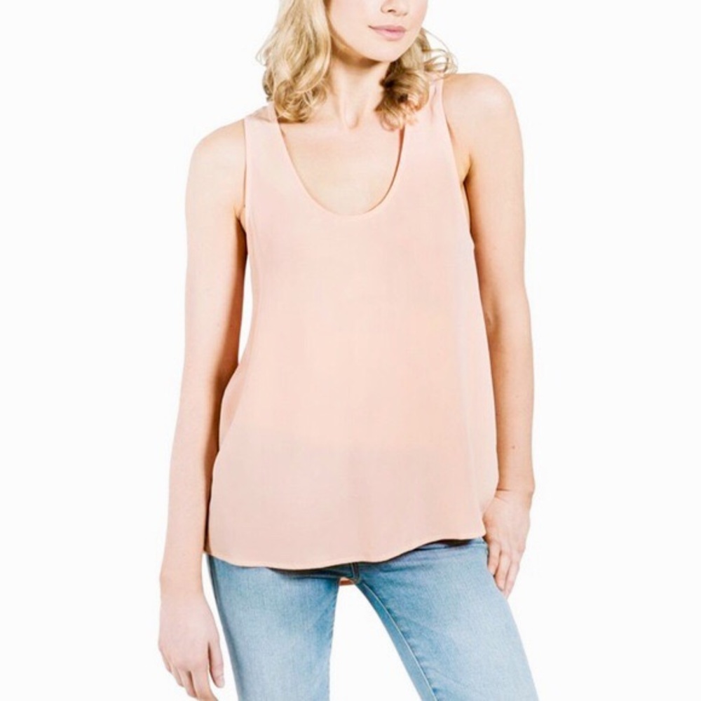 Grana peach silk tank top